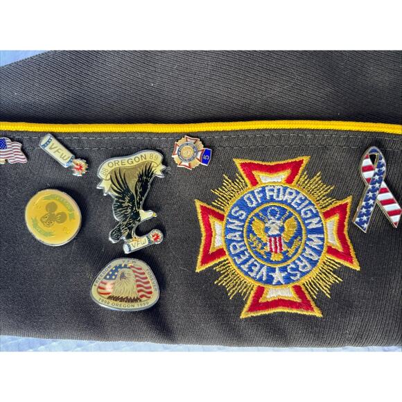 VTG Veterans of Foreign Wars - VFW Hats/Caps WITH 10 Pins - Oregon Chapter!! - Picture 4 of 8